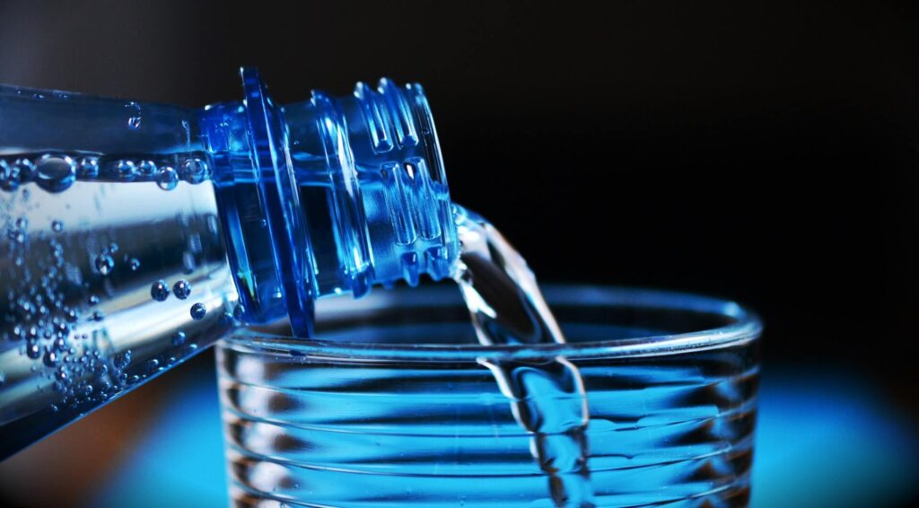 water pouring in glass